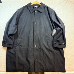 NEW KingSize Mens 5XL Big Wool Blend Car Coat Jacket Black Button NWT 62-0269-1